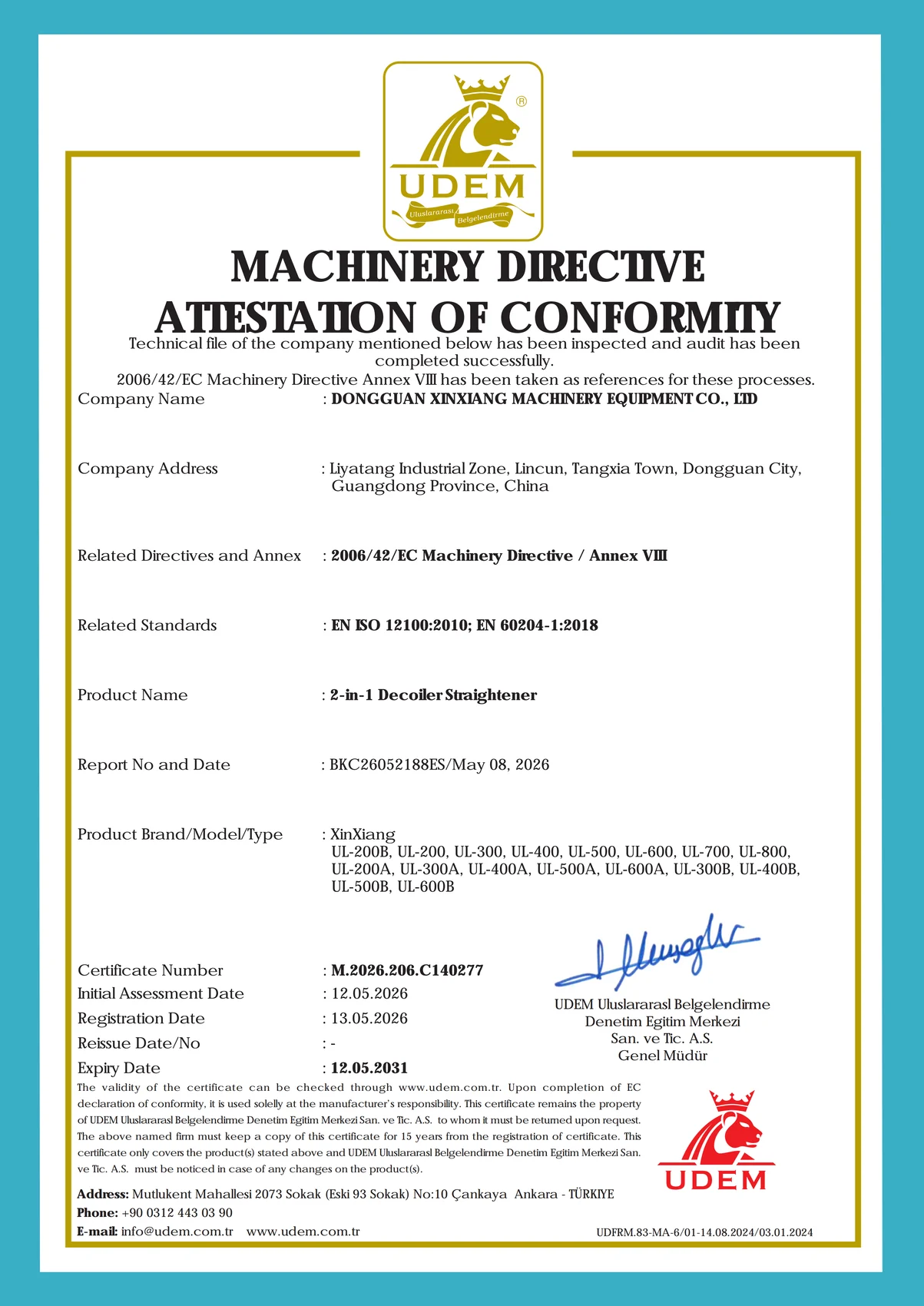 Certificado CE del desbobinador enderezador 2 en 1 HENLI