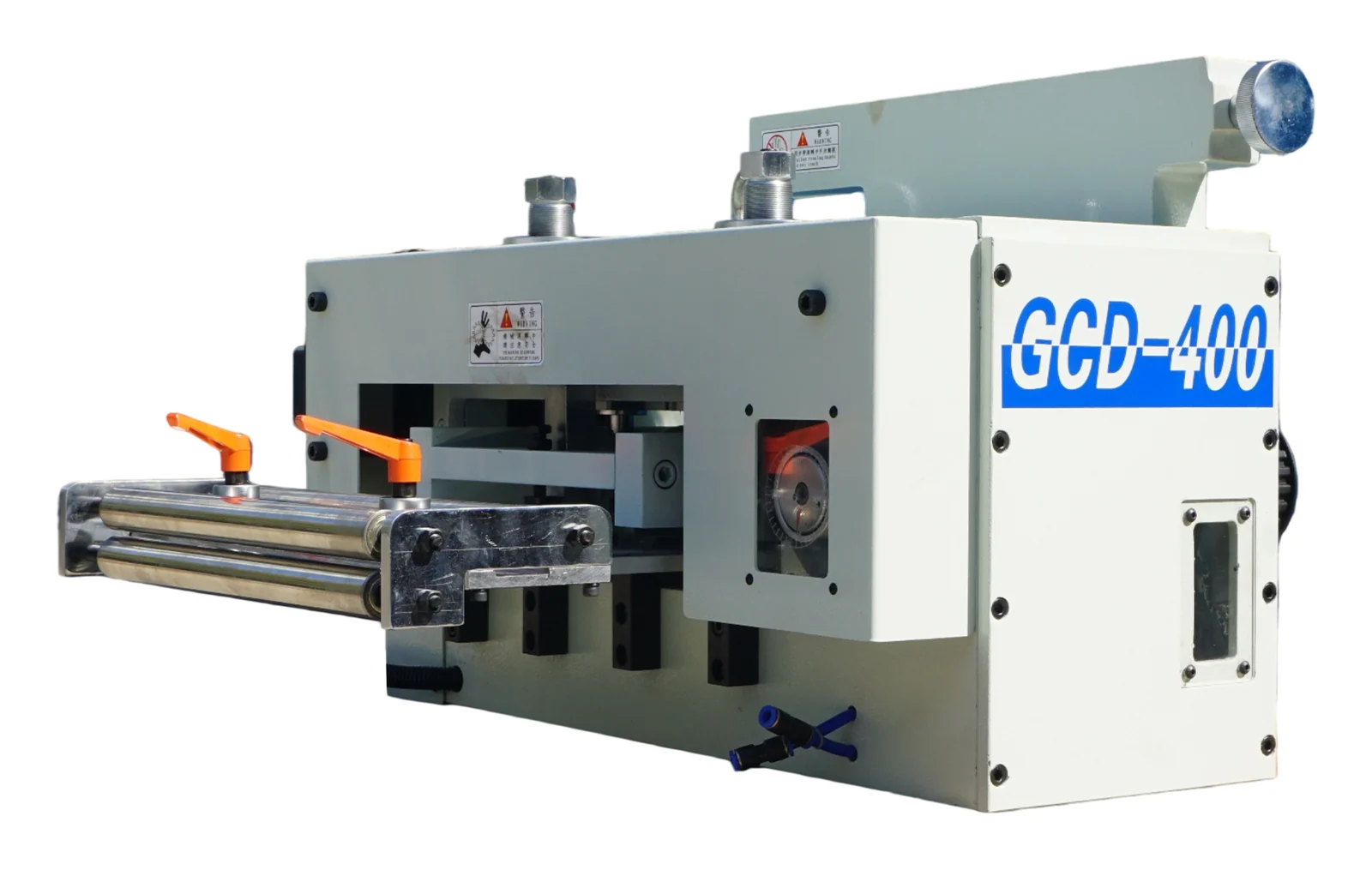 Alimentador servo GCD-400 de alta velocidad HENLI sobre fondo blanco