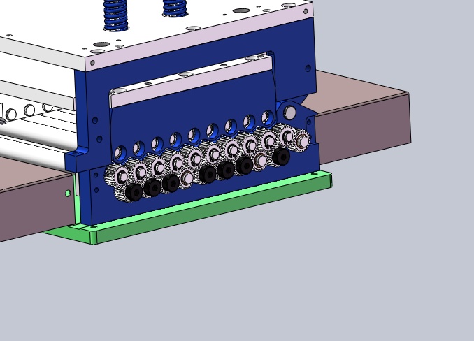 Modelo técnico del banco multirrodillo de una niveladora DPL